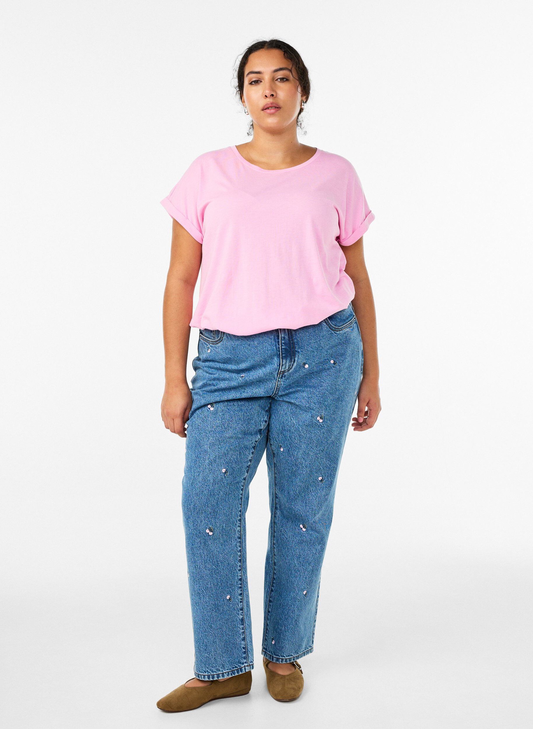 Zizzi2-pack T-shirts met korte mouwen, Roze, Model image number 1