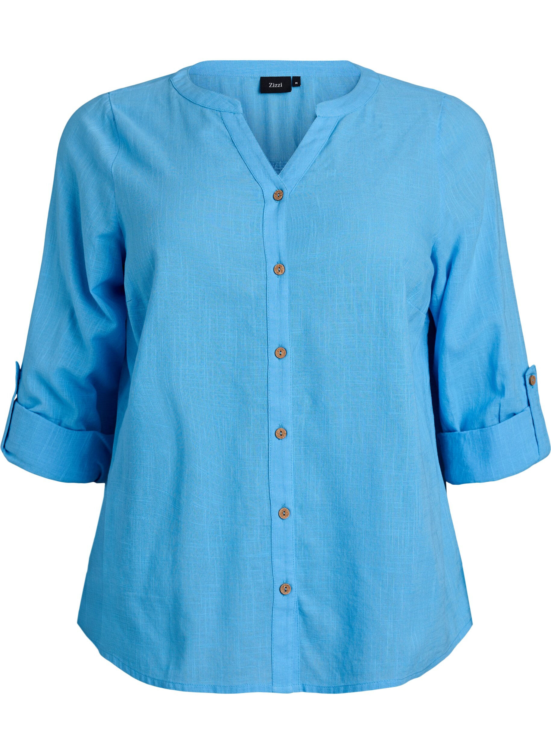 Katoenen blouse met V-hals