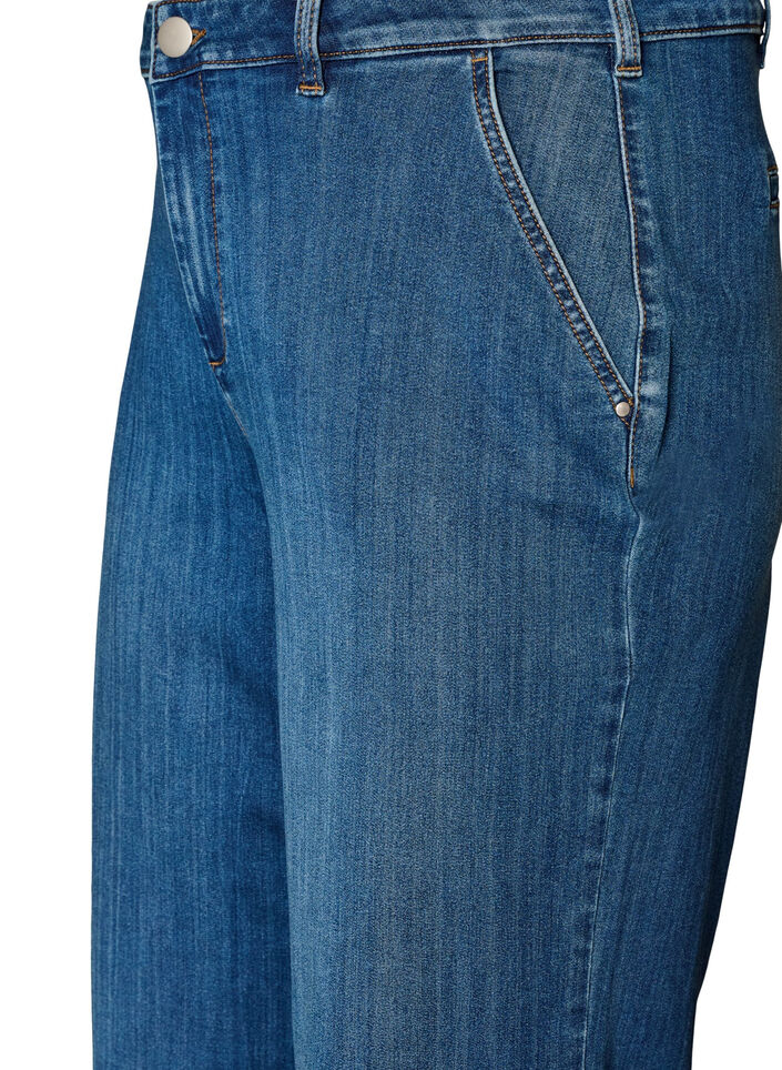 Wide fit Myra jeans met hoge taille, Blauw, Packshot image number 2