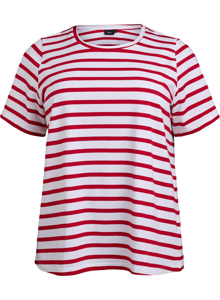 Gestreept T-shirt van biologisch katoen, Urban Red B.W.Stripe, Packshot