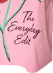Katoenen T-shirt met print aan de voorkant, Roze, Packshot image number 3