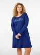 Nachthemd met lange mouwen in biologisch katoen, Blauw, Model image number 0