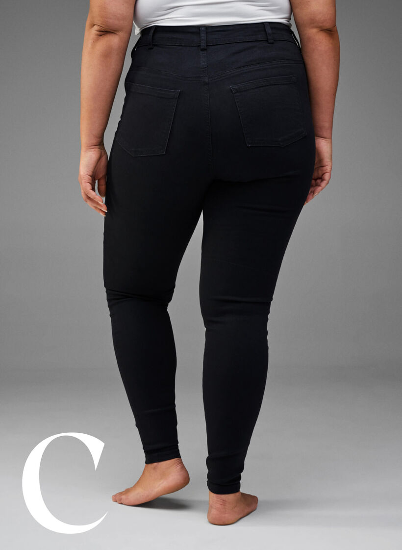 Super smalle jeans met hoge taille, Black, Model