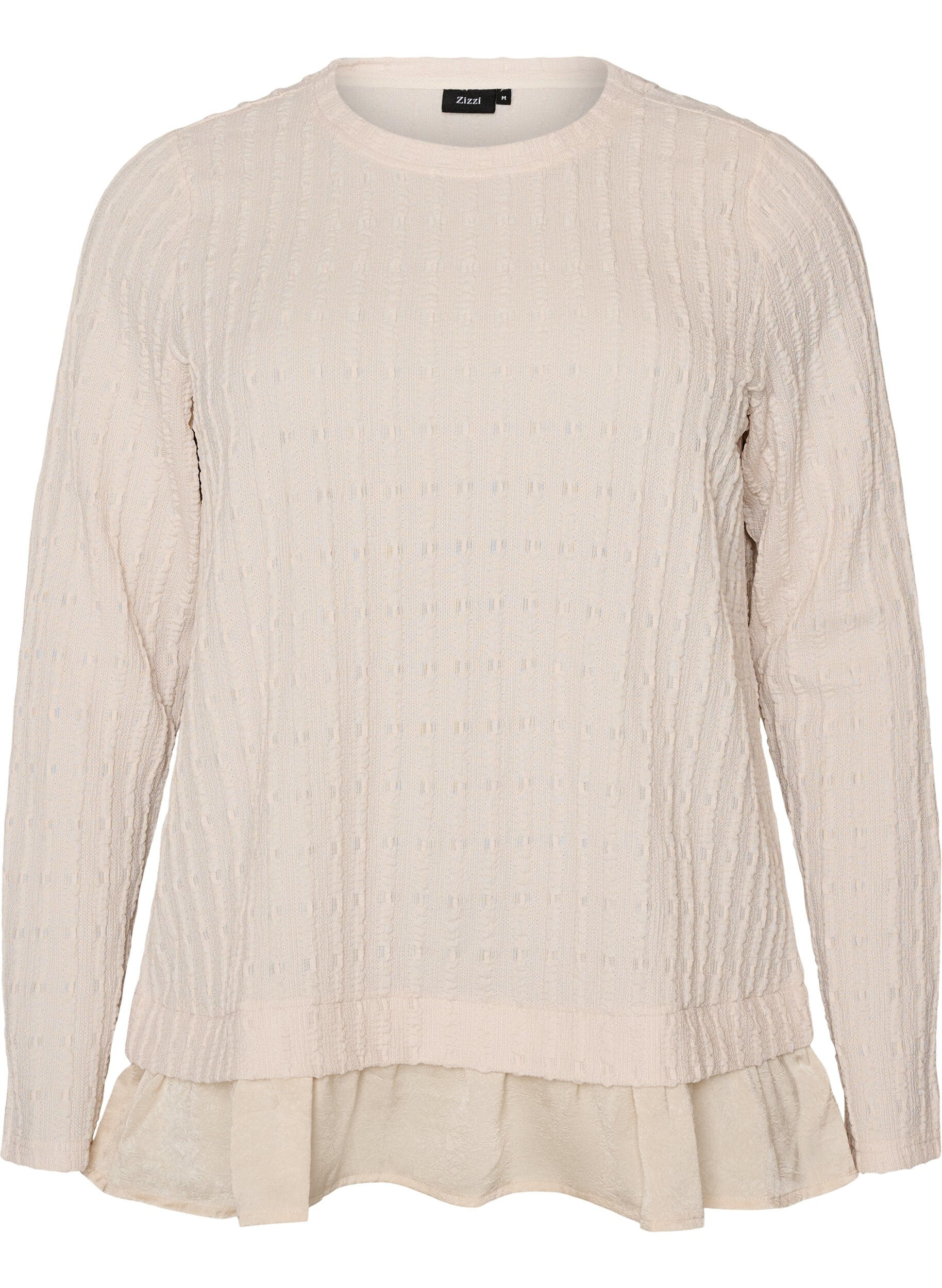 Blouse met structuur en volantzoom
