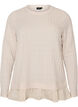 Blouse met structuur en volantzoom, Vanille, Packshot image number 0