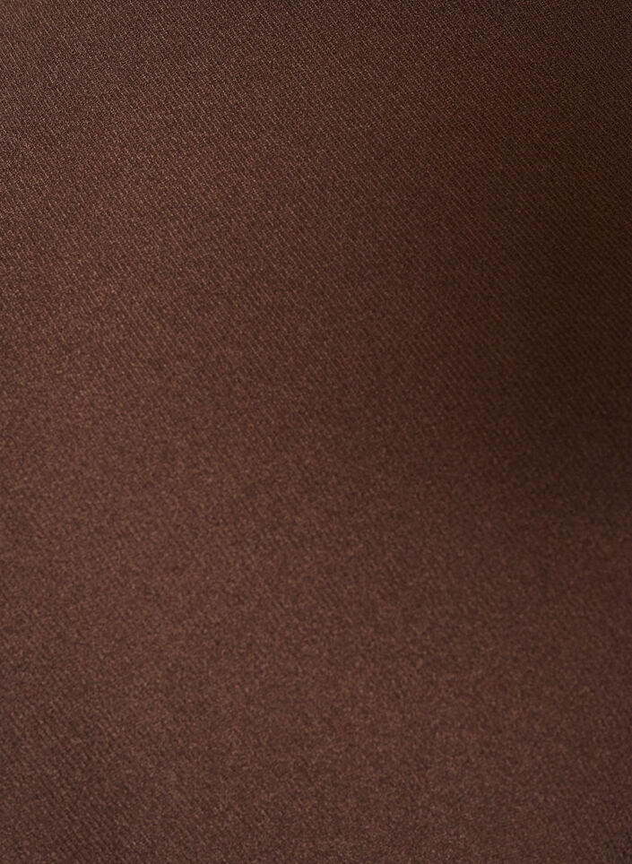 Jersey jurk met drapering en decoratieve gesp, Bruin, Packshot image number 2