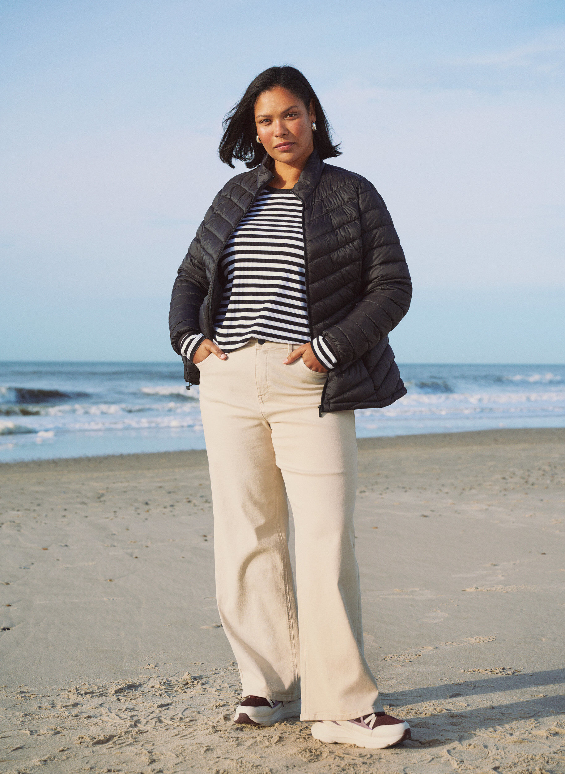 ZizziLichtgewicht jas met zakken, Zwart, Image image number 0