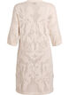 Robe en maille avec motif ajour&eacute; et manches 3/4, Beige, Packshot image number 1
