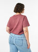 Katoenen T-shirt met print aan de voorkant en een gewassen look, Rood, Model image number 2
