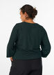 Blouse met visgraatpatroon en glinsterend garen, Groen, Model image number 2