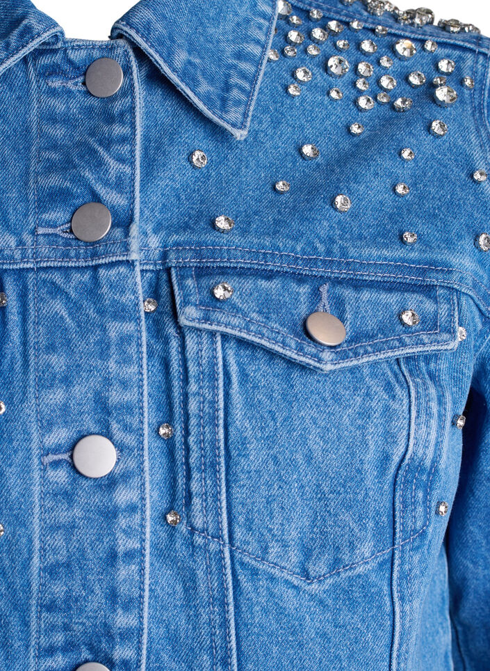 Denim jack met strass-steentjes, Blue Denim, Packshot