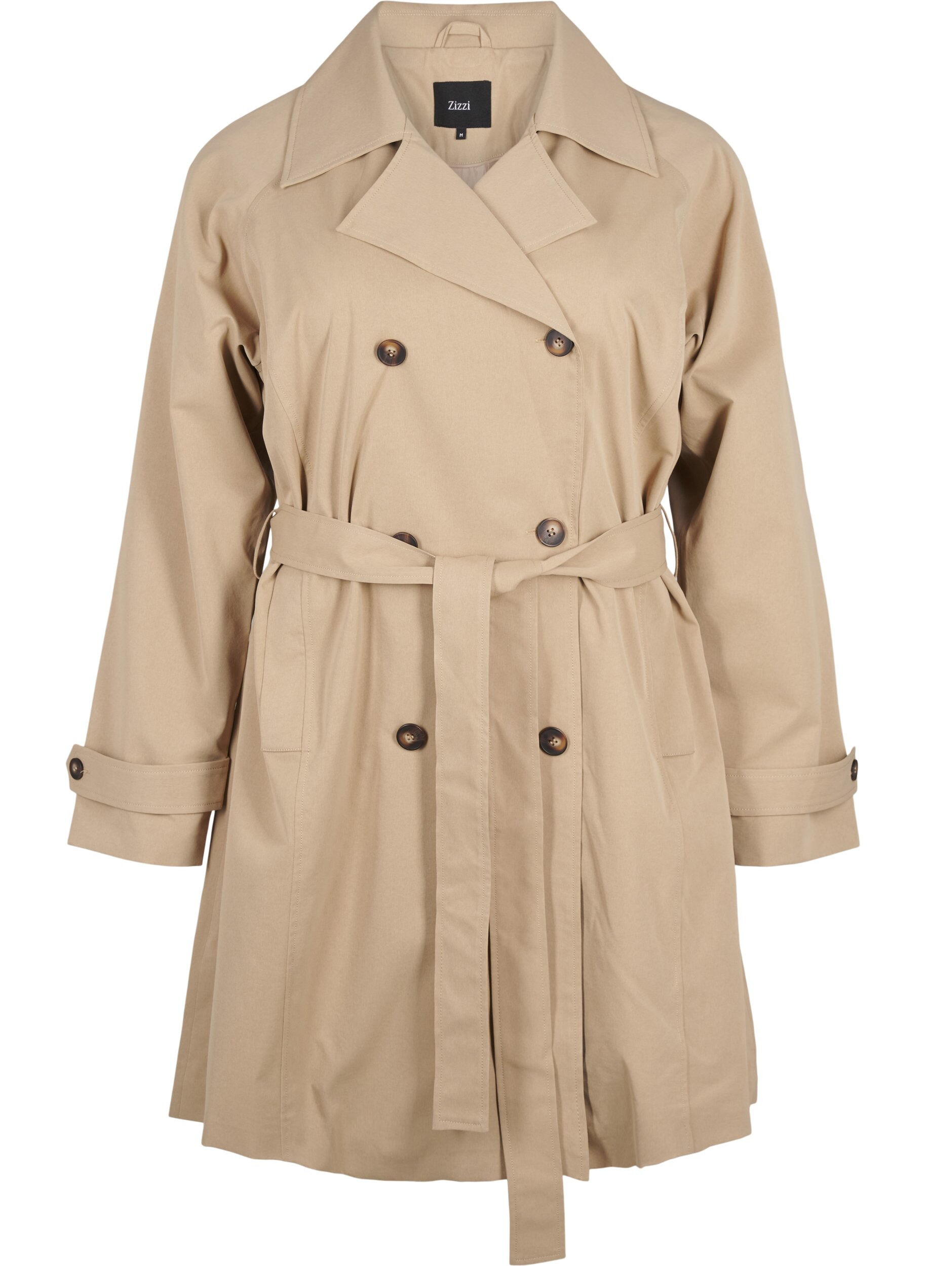 Trench-coat mi-long avec ceinture