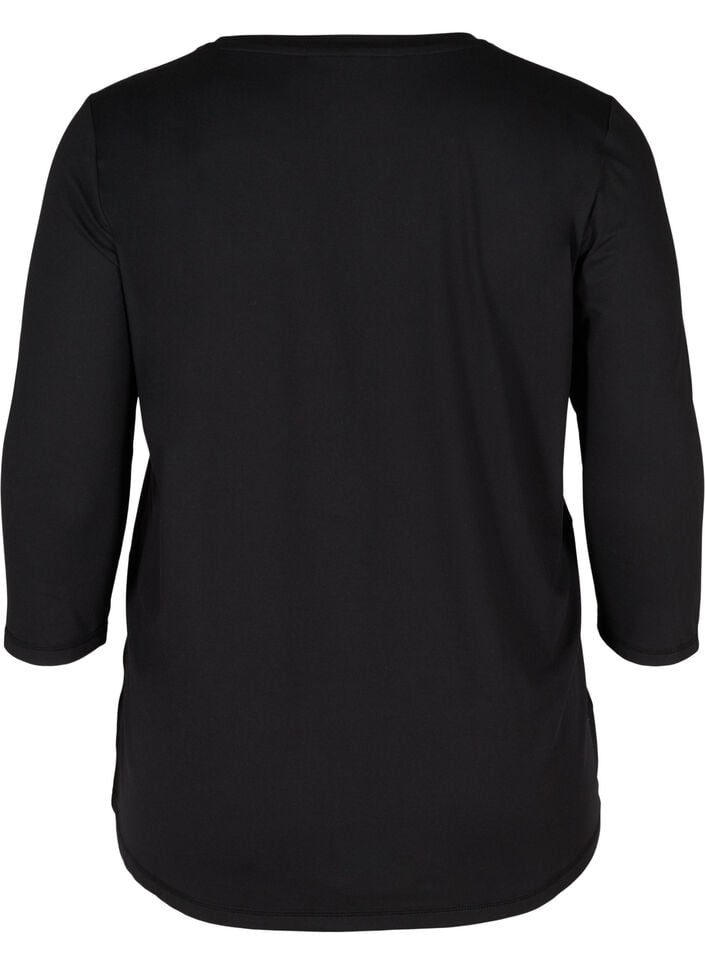 Sporttop met 3/4 mouwen, Zwart, Packshot