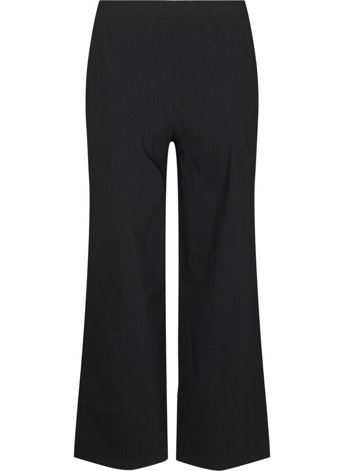 Wijde broek met elastische tailleband, Zwart, Packshot image number 1