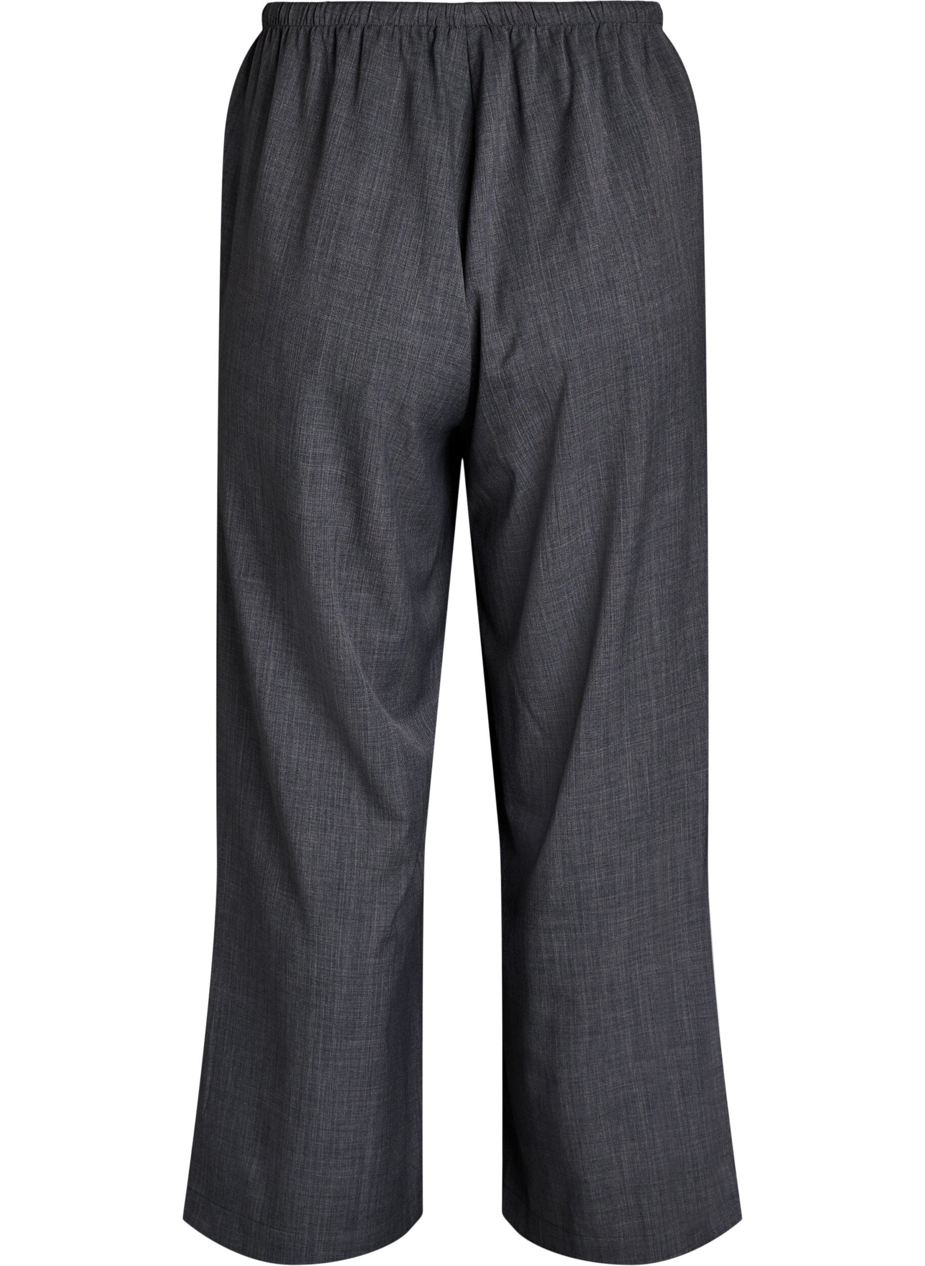 ZizziHoog getailleerde broek met wijde pijpen, Grijs, Packshot image number 1