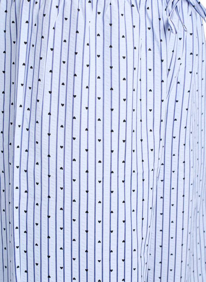 Losse seersucker-pyjamabroek met hoge taille, Blauw, Packshot image number 2