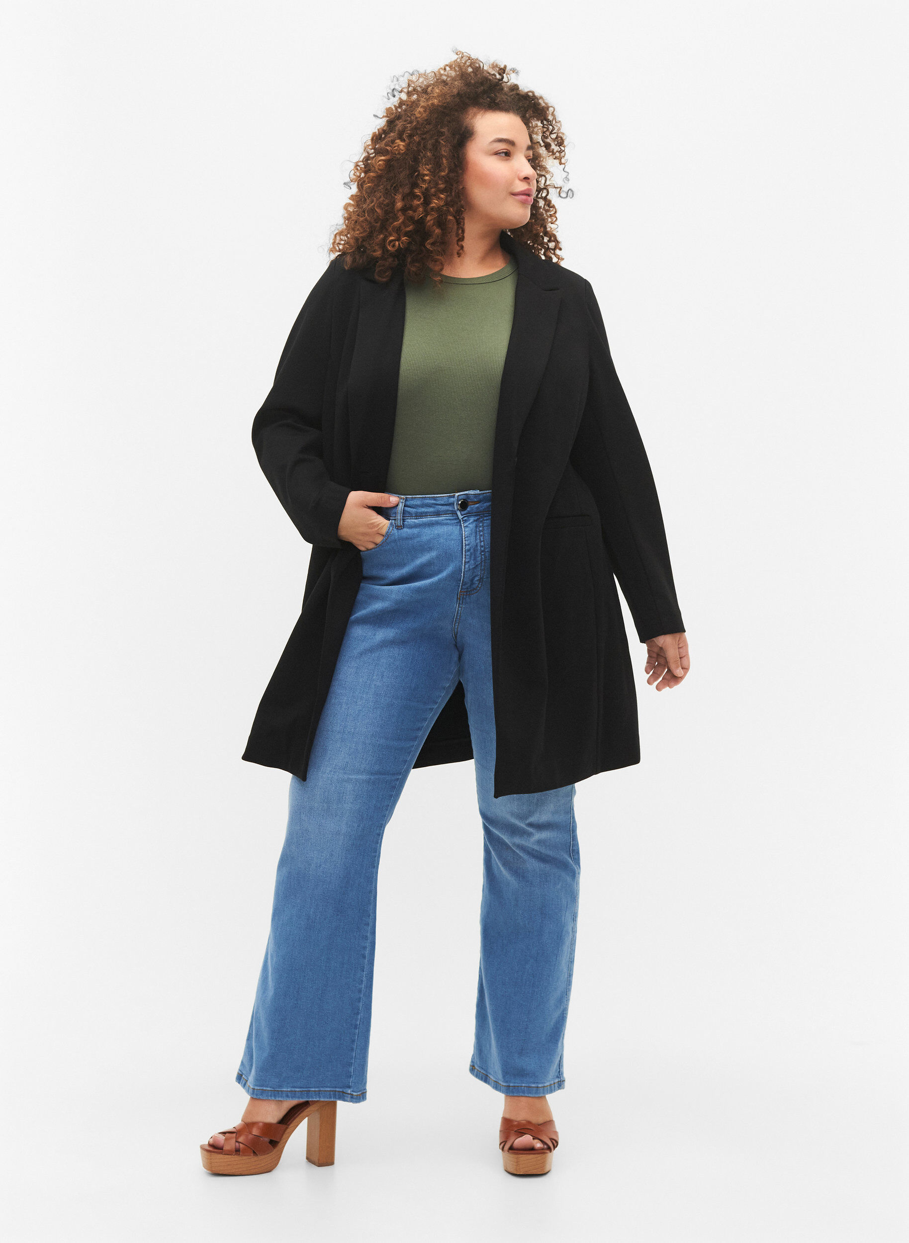 ZizziLange blazer, Black, Model image number 3