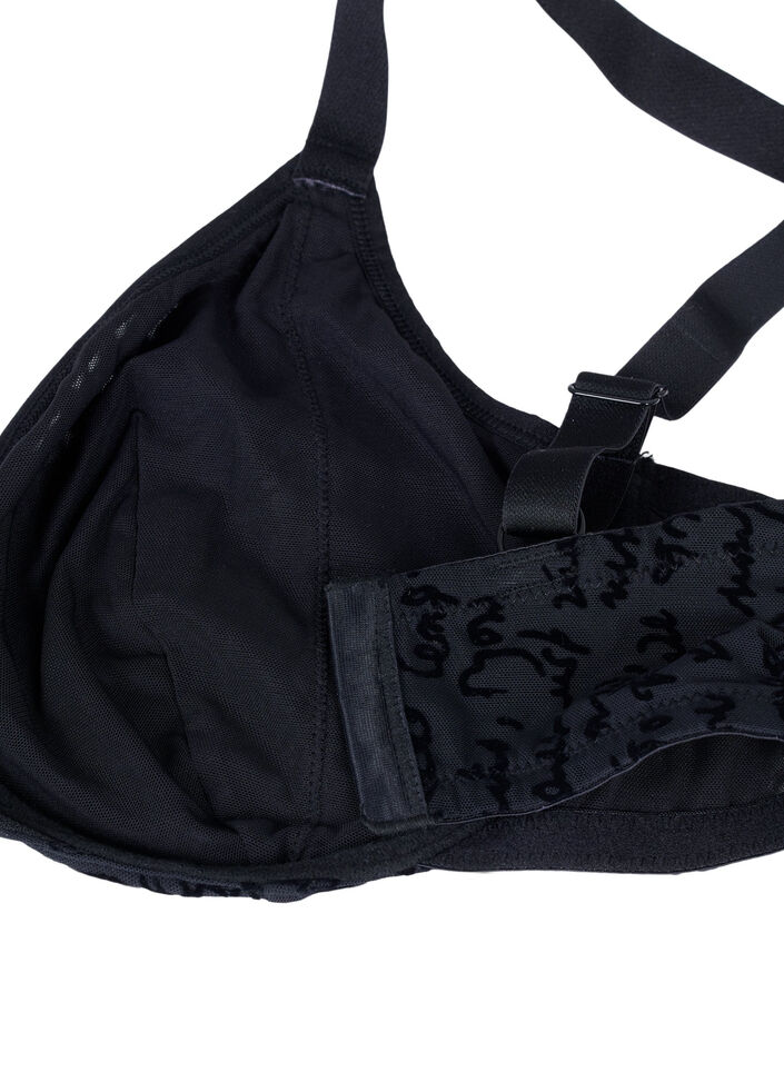 Beha met volledige bedekking en tekstopdruk, Black, Packshot image number 3