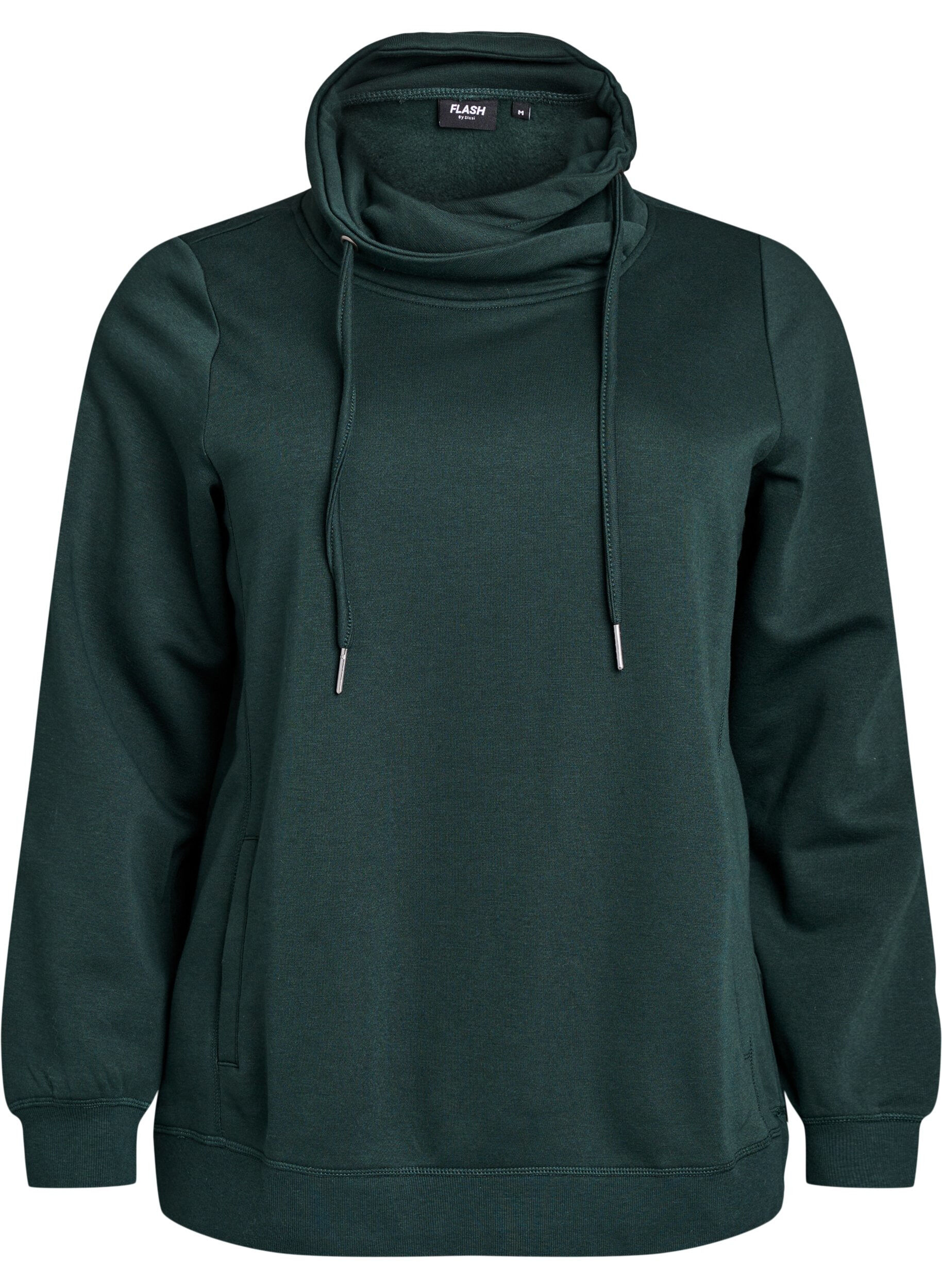 FLASH - Sweatshirt met hoge kraag en zakken