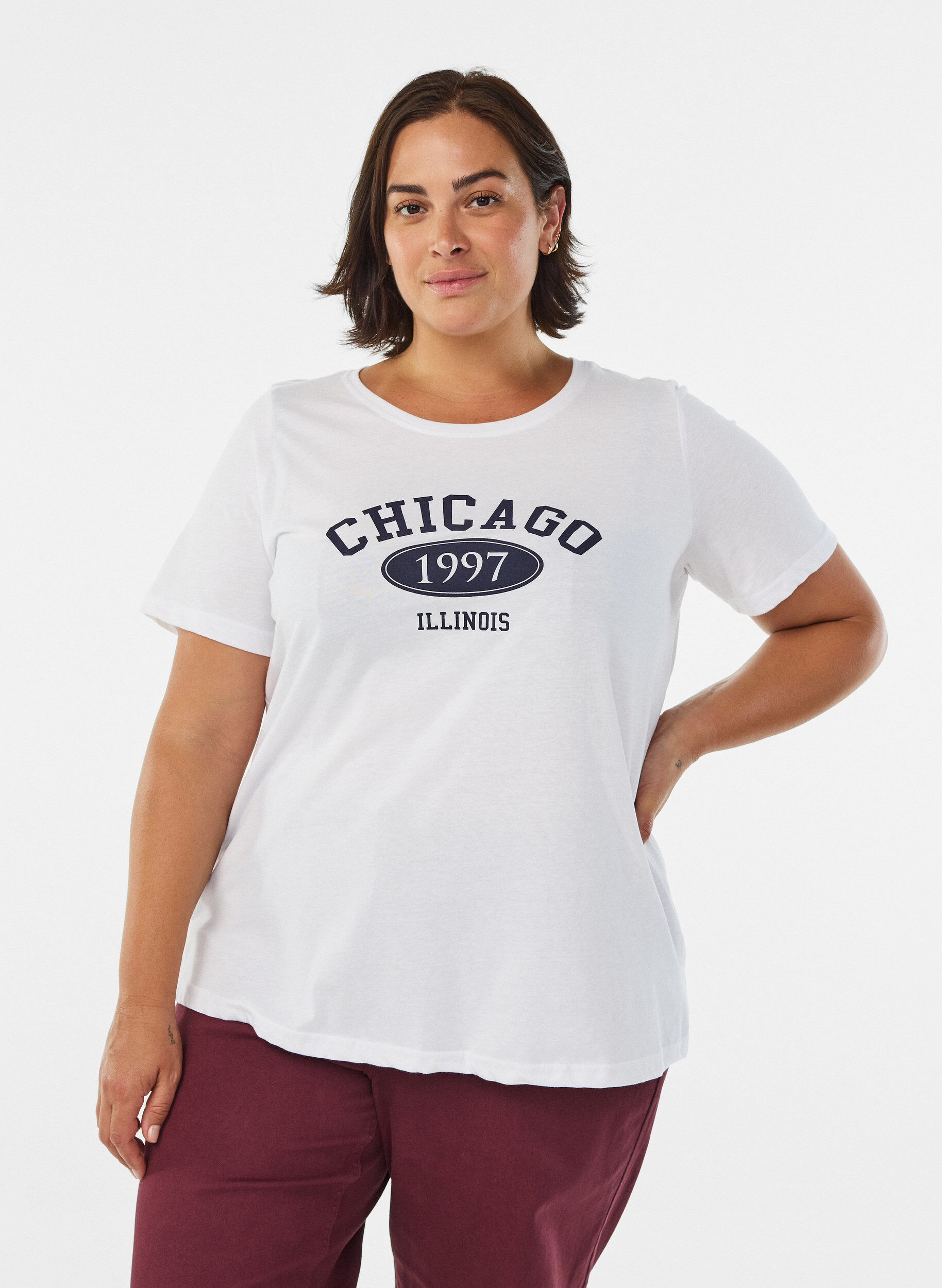 FLASH - T-shirt met motief, Wit, Model