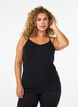 Basic strop top in katoen, Zwart, Model image number 0