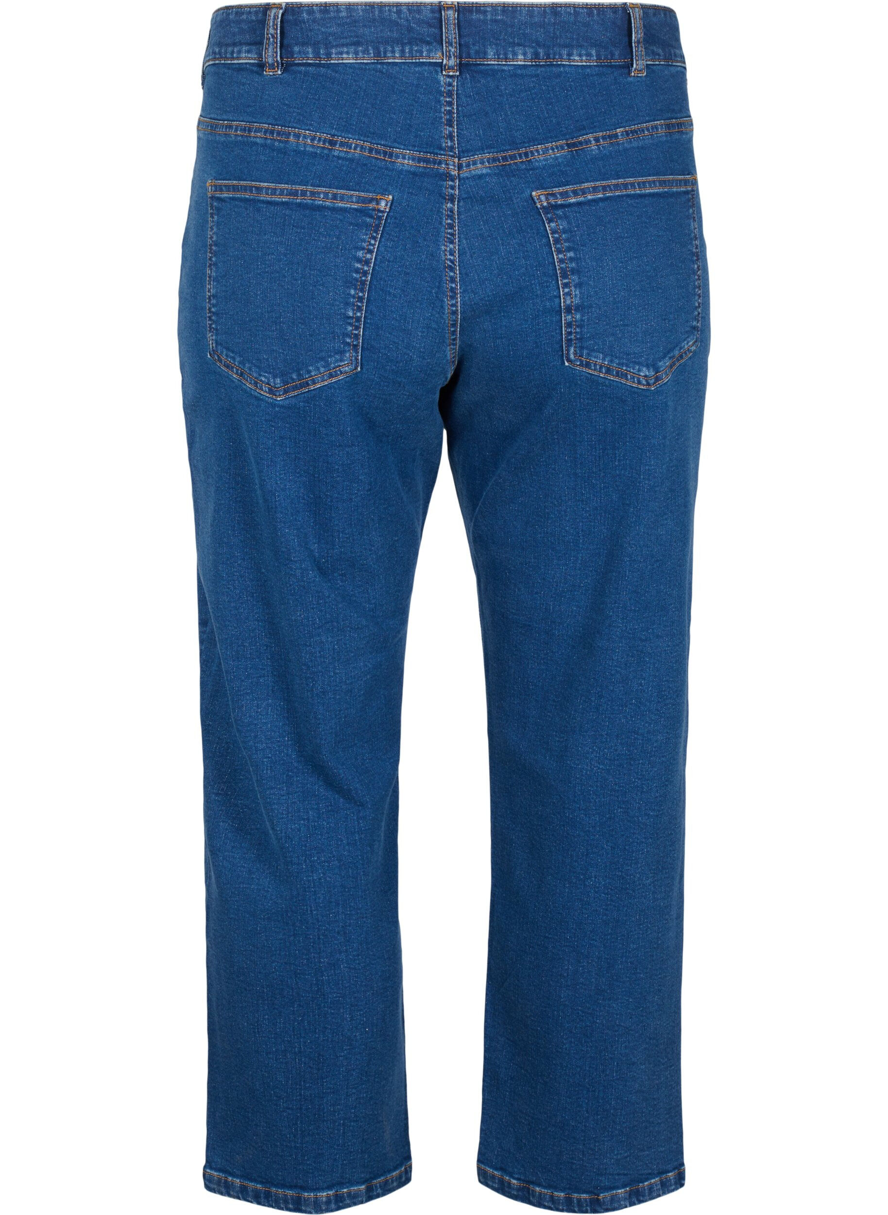 ZizziGecropte Vera jeans met een straight-fit, Blauw, Packshot image number 1