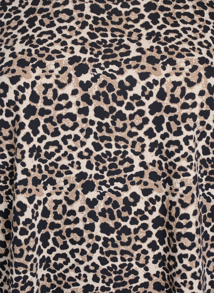 T-shirt met ronde hals en all-overprint, Bruin, Packshot image number 2