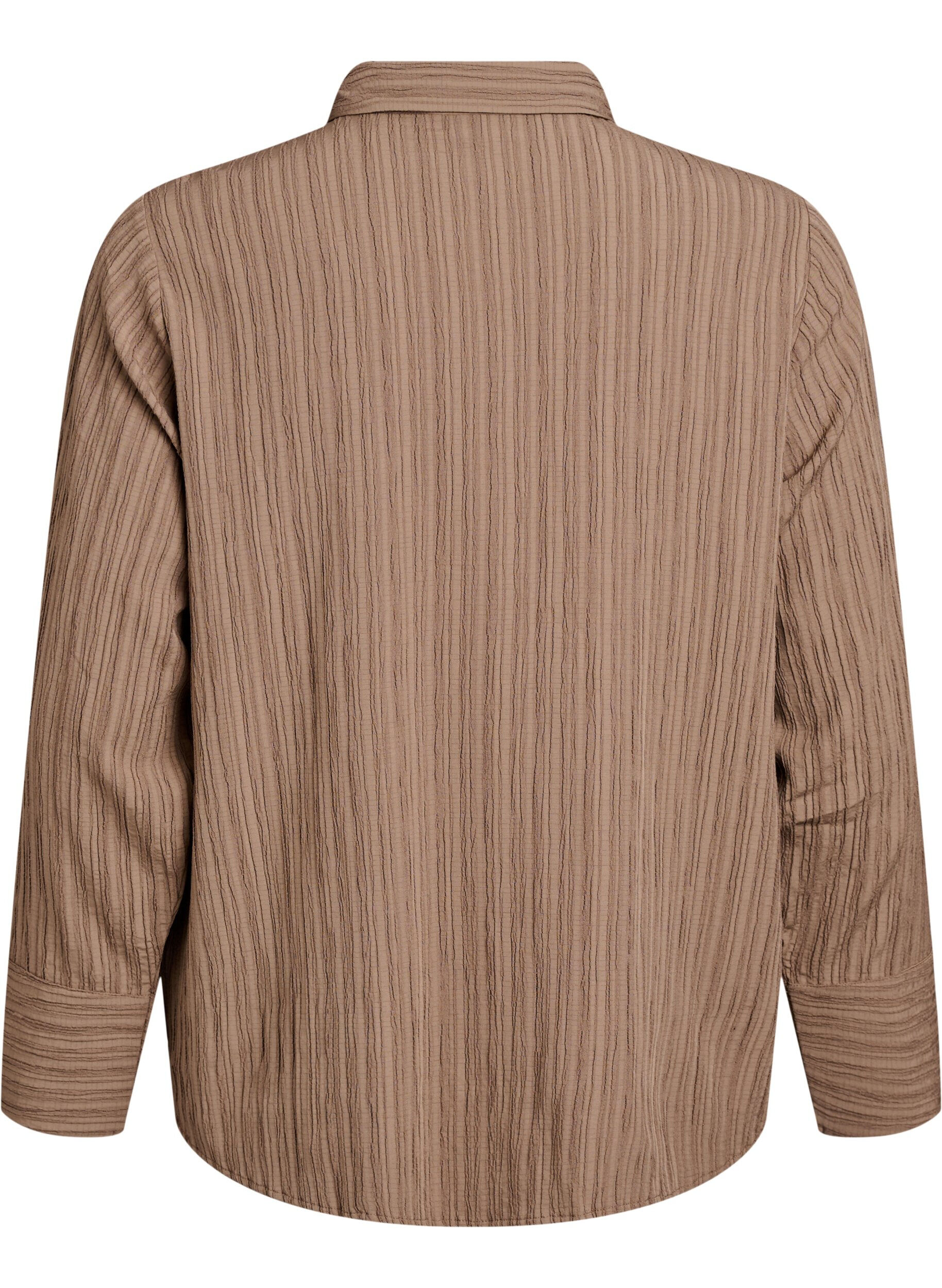 ZizziFLASH - Shirt met textuur, Bruin, Packshot image number 1