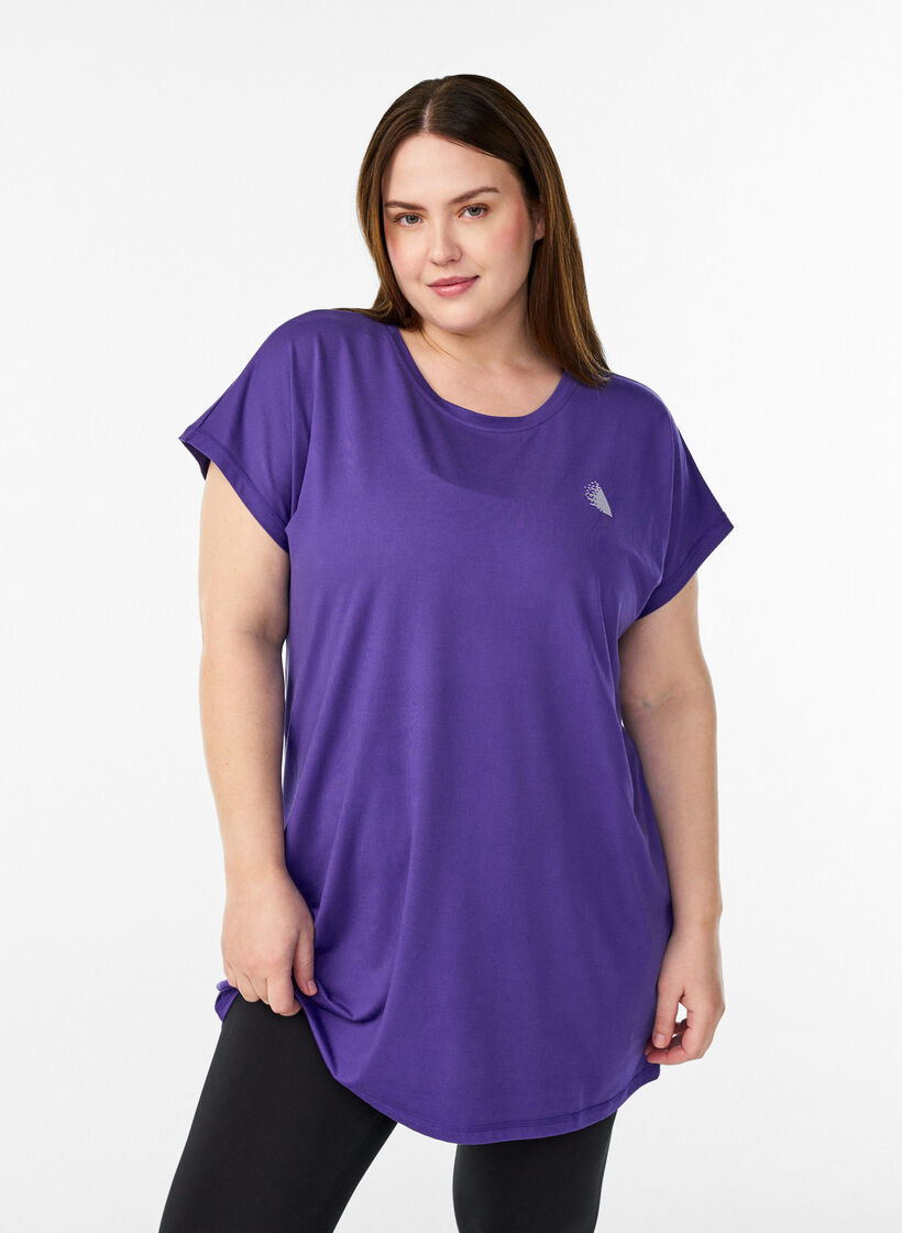 Lang trainings T-shirt, Paars, Model image number 0