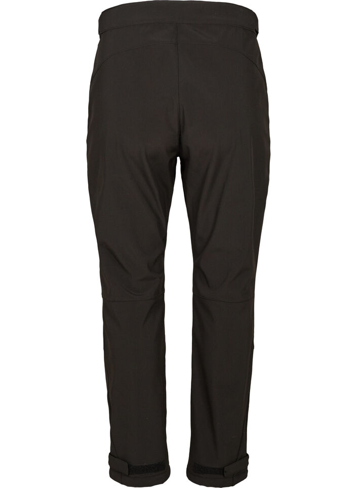 Softshell broek met verstelbaar velcro, Zwart, Packshot image number 1