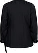 Blouse met lange mouwen in viscose met een wikkel-look, Black, Packshot image number 1