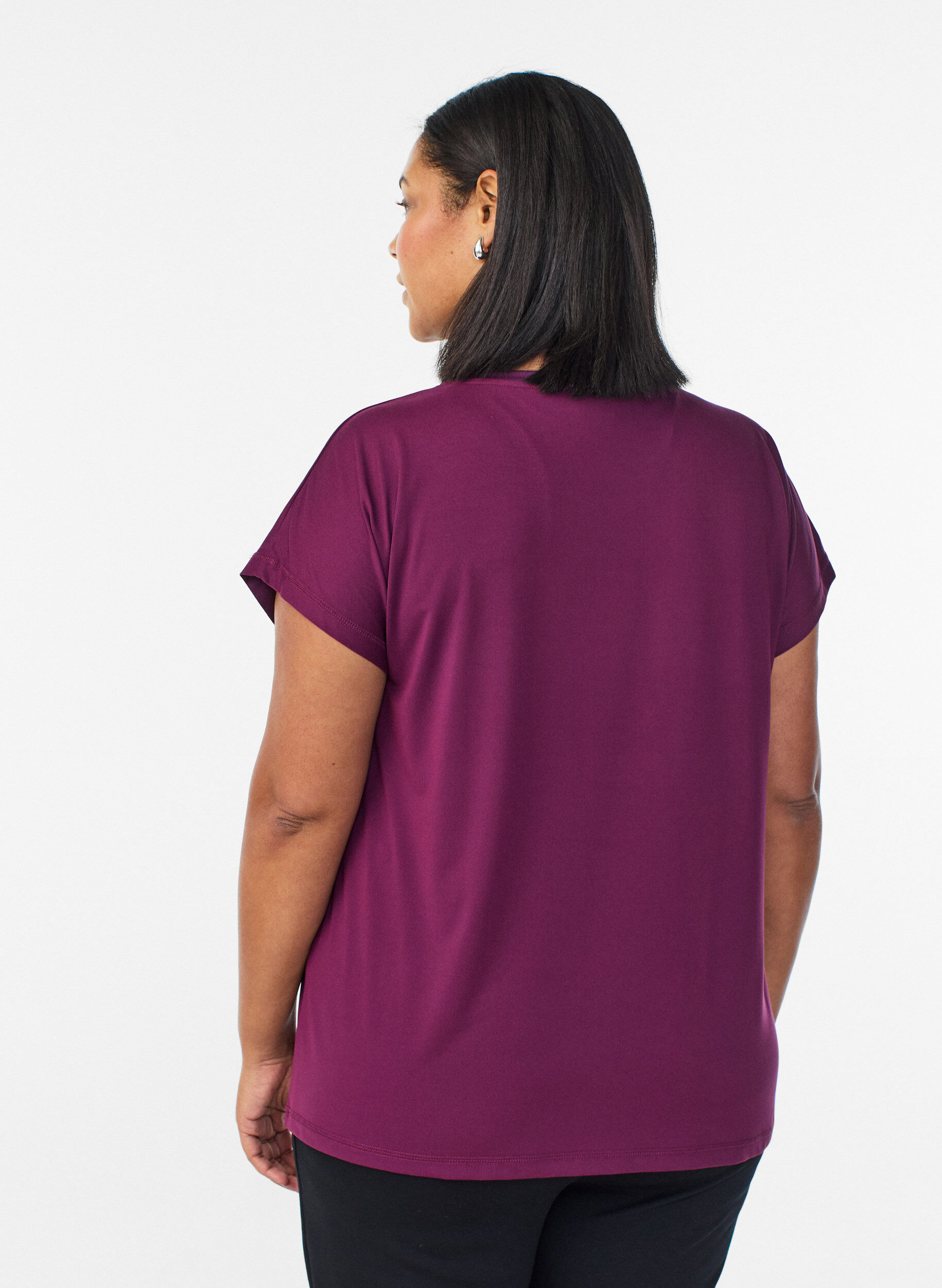 ZizziEffen gekleurd trainingsshirt, Paars, Packshot image number 1