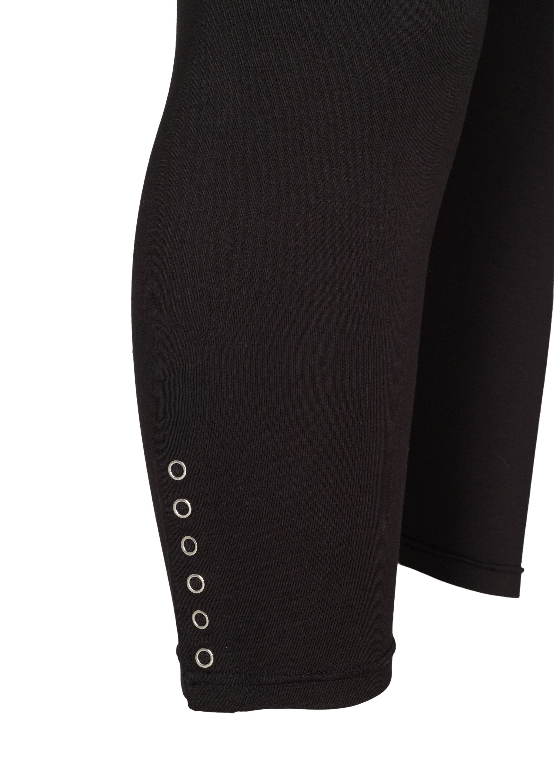 ZizziEen 3/4 legging met knopen, Zwart, Packshot image number 3