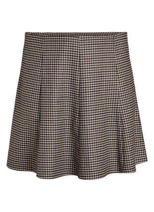 ZizziKorte A-lijn rok, Brown Check, Packshot image number 0