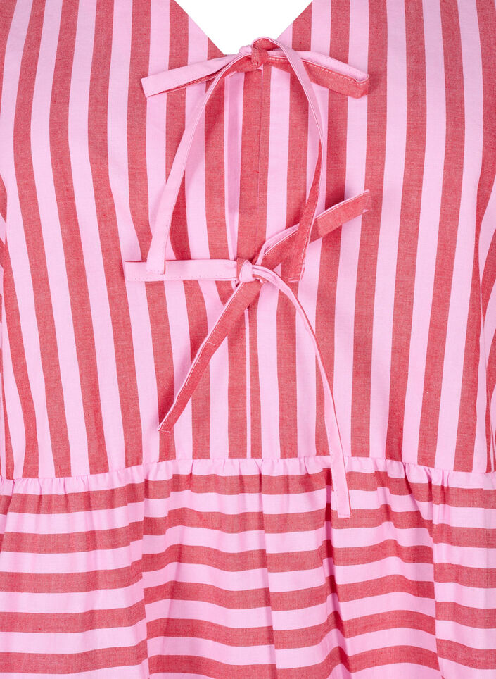 Blouse met strepen en strikken, Rood, Packshot image number 2