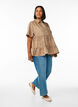 Losse blouse met kraag en knopen, Bruin, Model image number 1