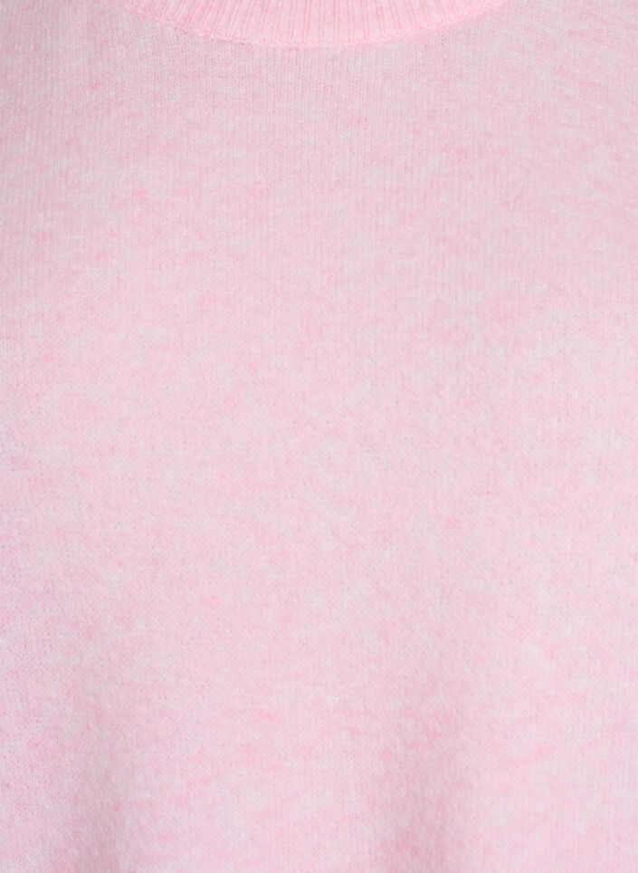 Los gebreide shirt met korte mouwen, Roze, Packshot image number 2