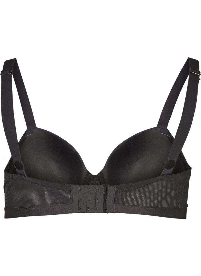 Voorgevormde beha met gaas, Zwart, Packshot image number 1