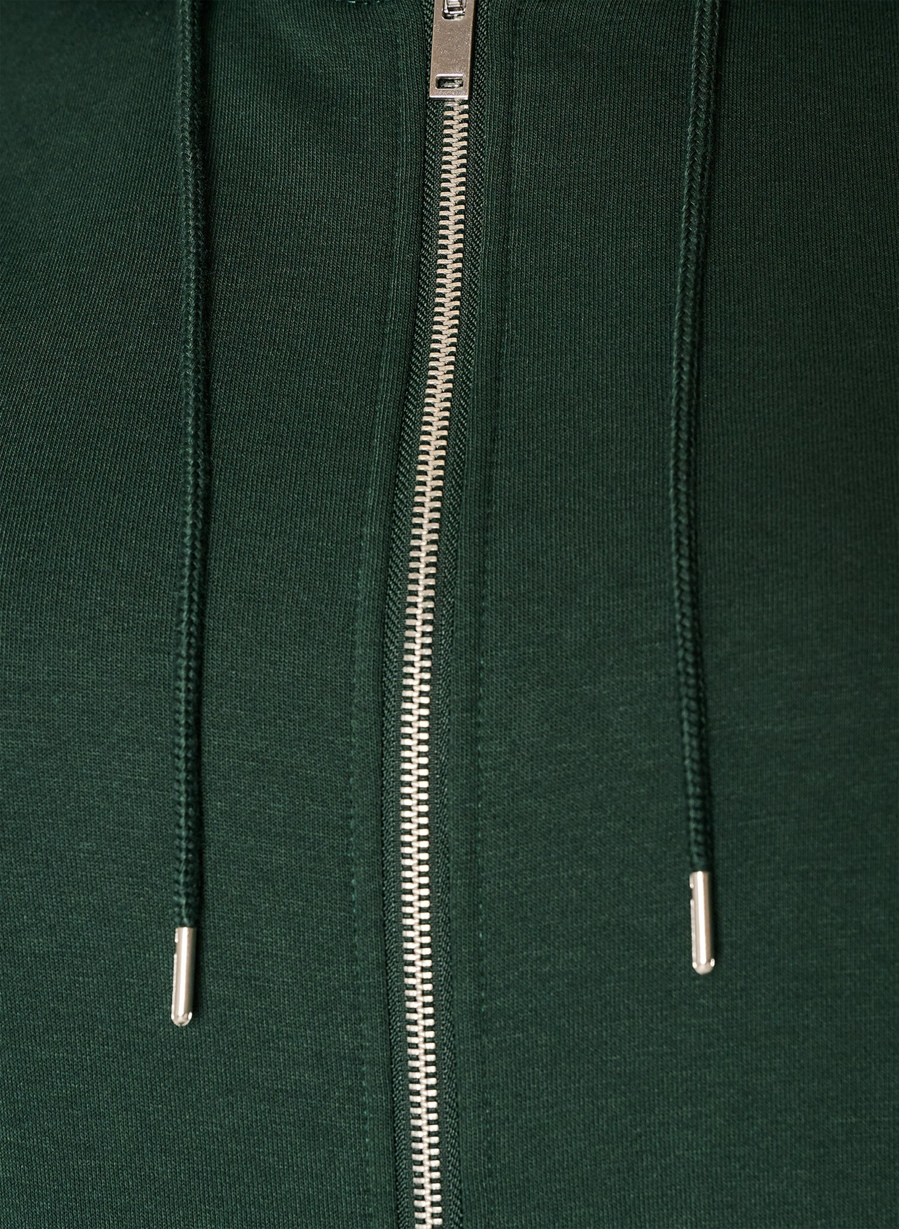 ZizziSweatshirt met capuchon, ritssluiting en zakken, Groen, Packshot image number 2