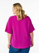 Blouse met korte mouwen en V-hals, Paars, Model image number 2