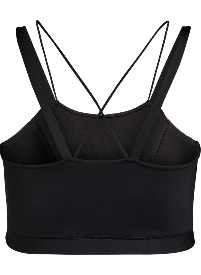 Sportbeha met kruisdetail aan de achterkant, Black, Packshot