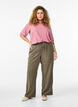 FLASH - Viscose broek met elastische tailleband, Groen, Model image number 0