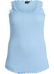 Top met kanten rand, Blauw, Packshot image number 0