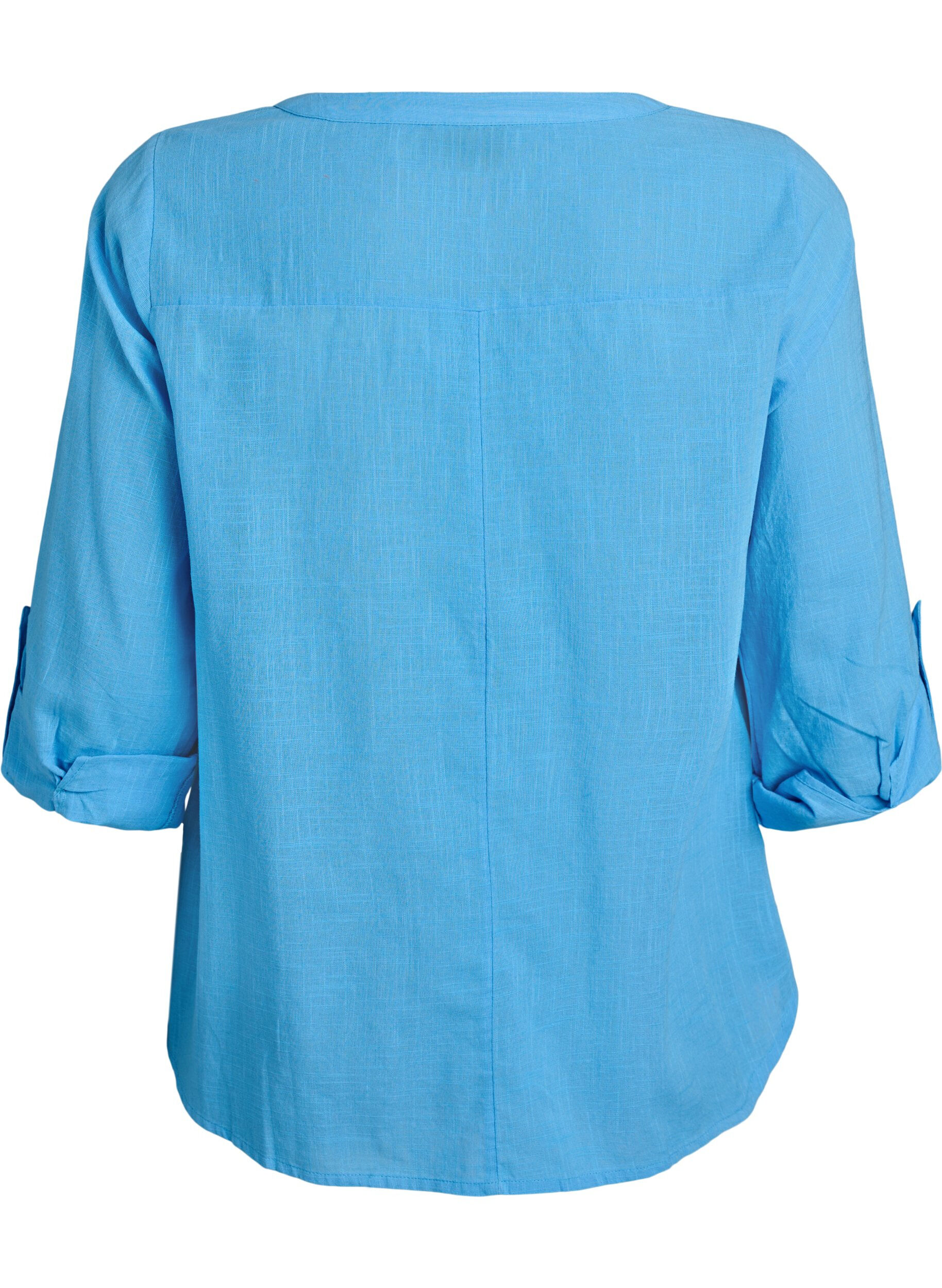 ZizziKatoenen blouse met V-hals, Blauw, Packshot image number 1