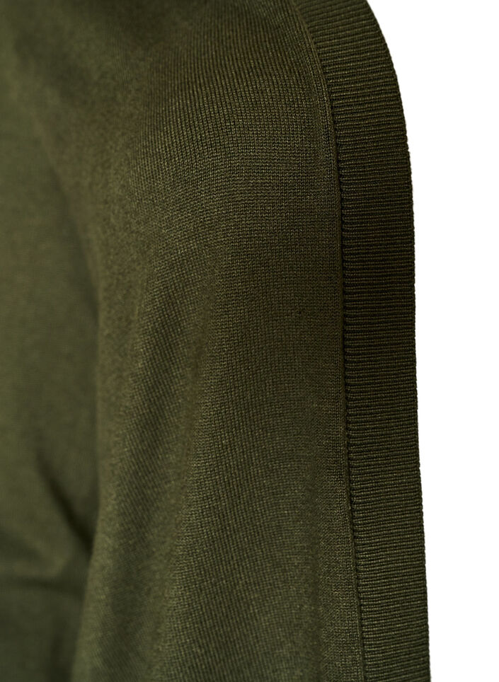 Lang gebreid vest in viscosemix, Groen, Packshot image number 2