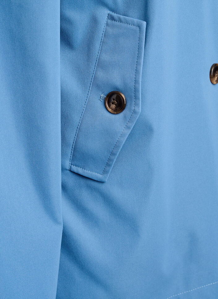 Korte trenchcoat met zakken, Blauw, Packshot image number 3