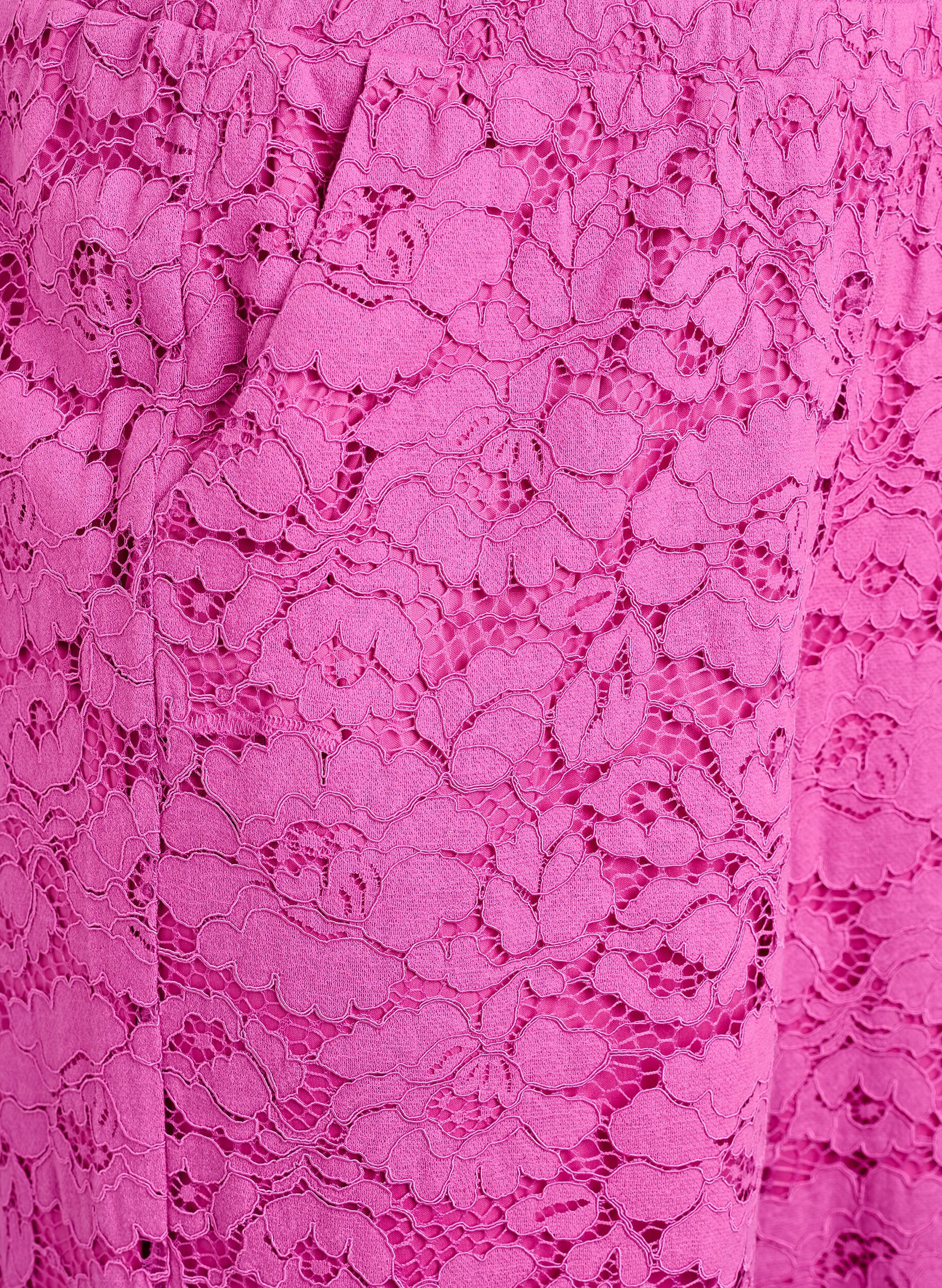 ZizziKanten broek met hoge taille en zakken, Roze, Packshot image number 2