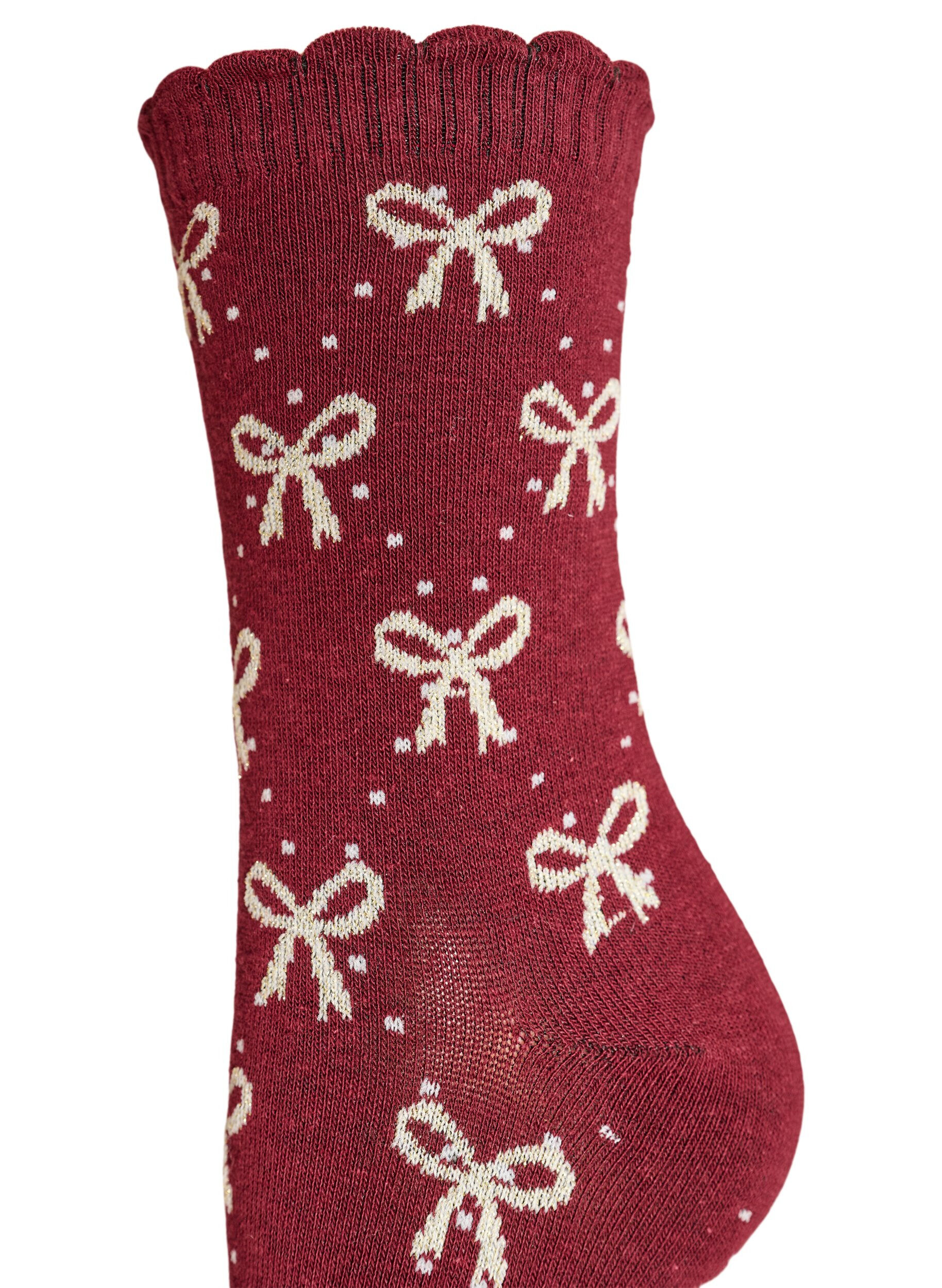 Zizzi2-pack kerstsokken, Rood, Packshot image number 2