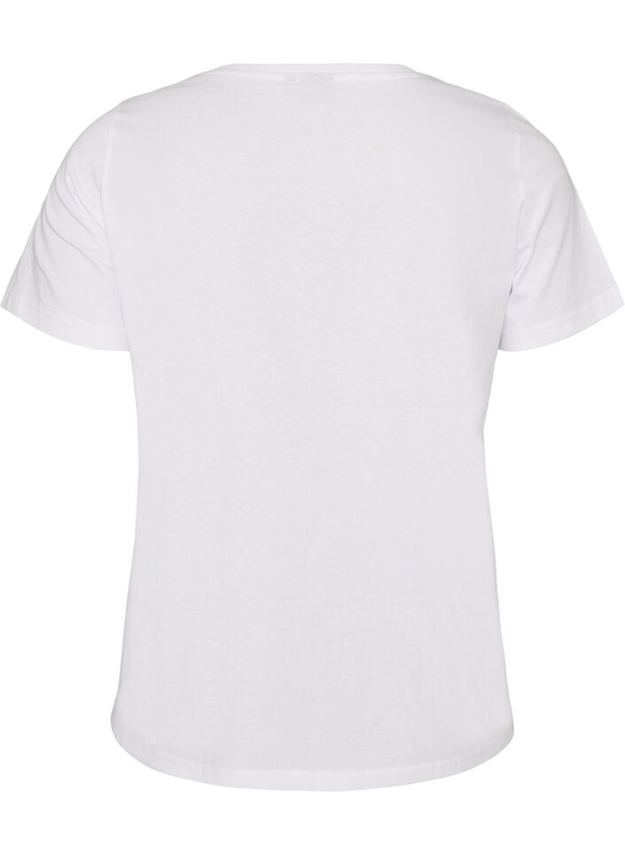 Katoenen T-shirt met print aan de voorkant, Wit, Packshot