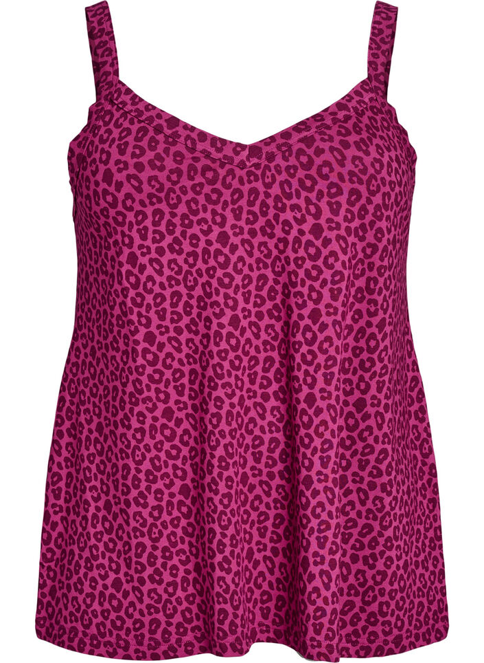 Nacht top met bandjes en V-hals, Roze, Packshot image number 0